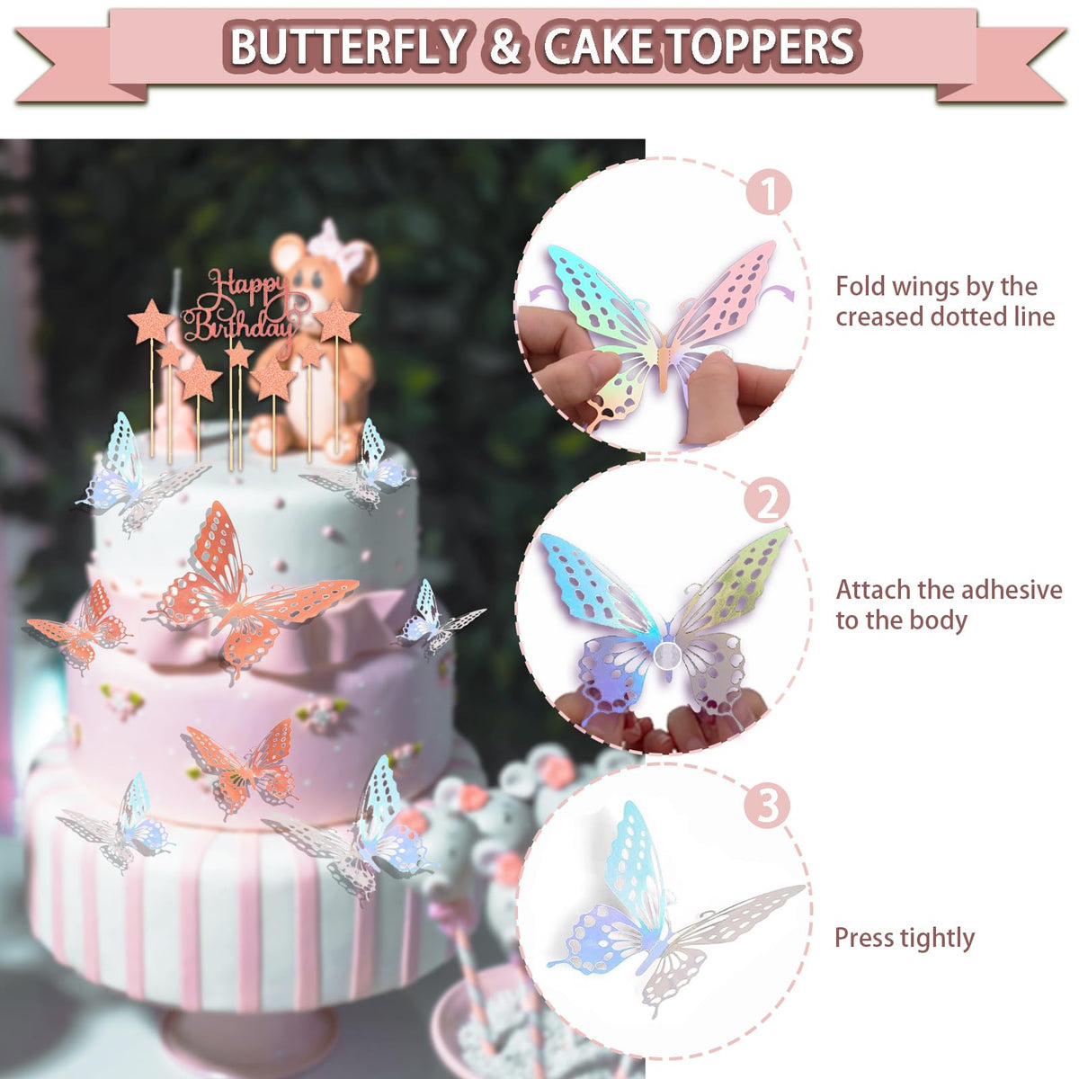 Guudmua 295 Pcs Black And Rose Gold Birthday Decorations - Guudmua Official Imagery - 7