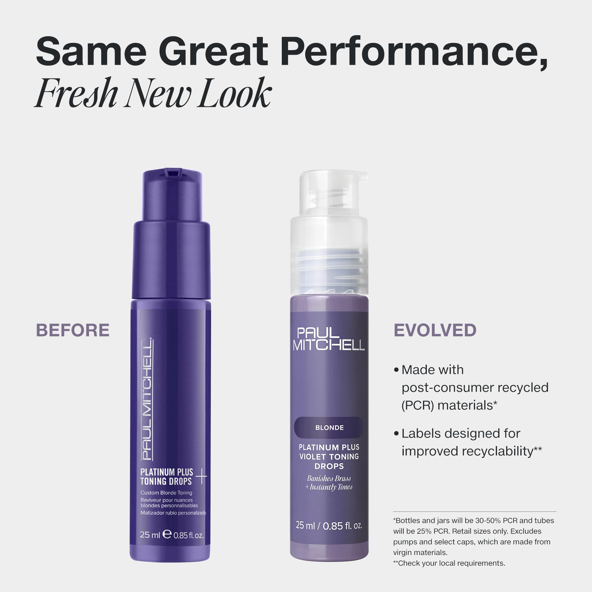 Paul Mitchell Platinum Plus Violet Toning Drops, Banishes Brass + Intensely Tones, Ideal for Blonde, Highlighted, Gray or Silver Hair, 0.85 fl. oz