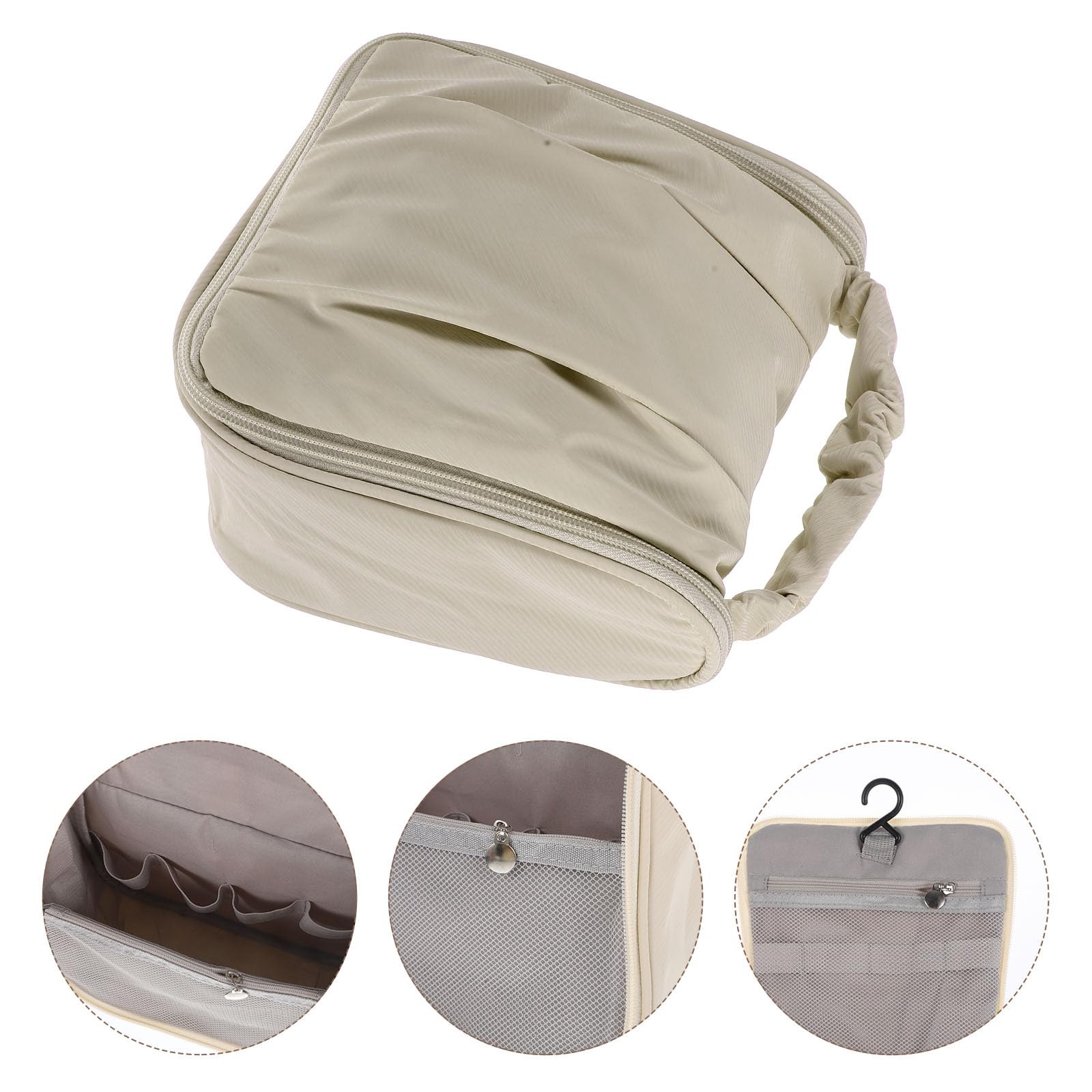 TOVINANNA large waterproof travel toiletry bag with multiple compartments, designed for cosmetics and personal care essentials.