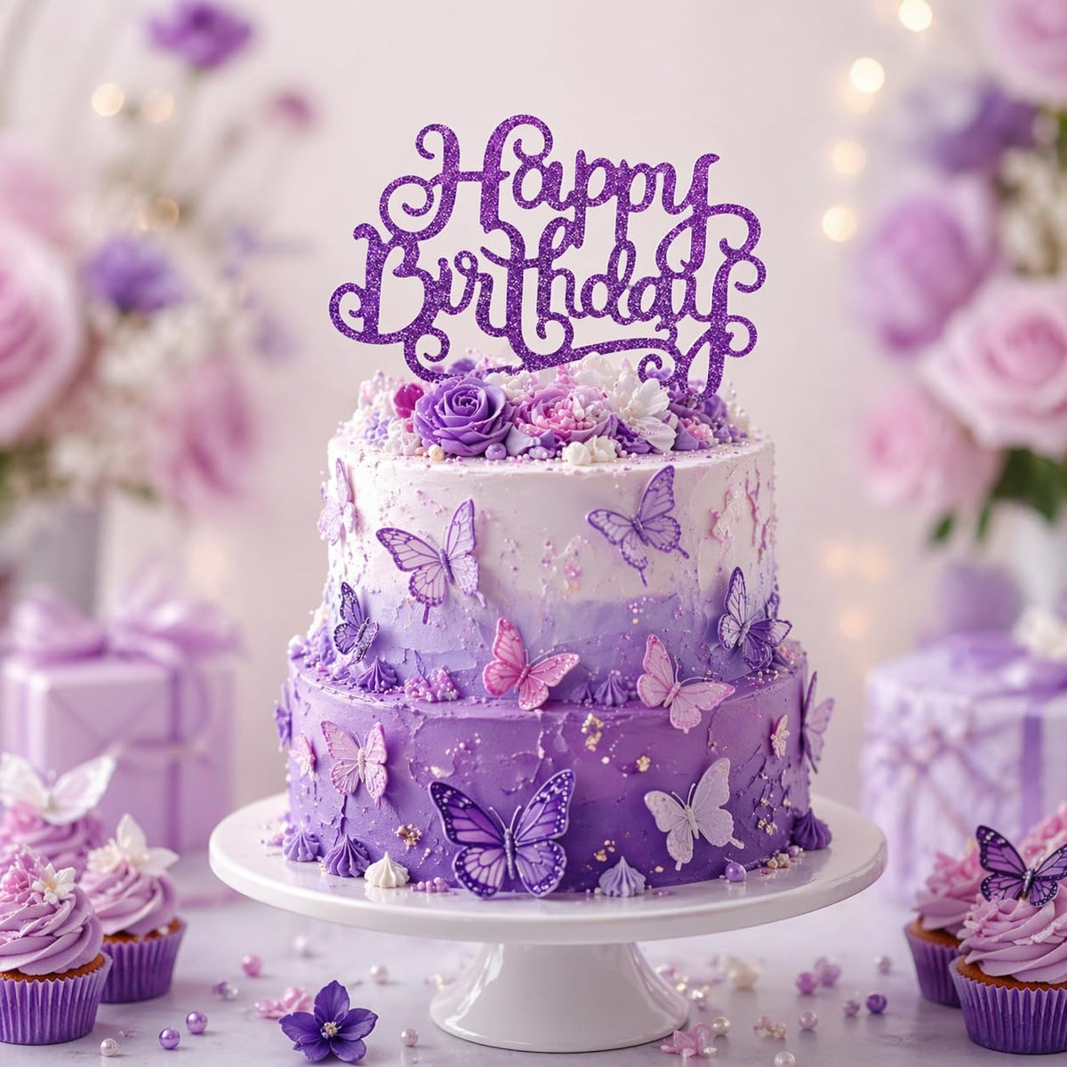 198Pcs Purple Birthday Party Decorations Supplies for Women - JollyScape Official Imagery - 3
