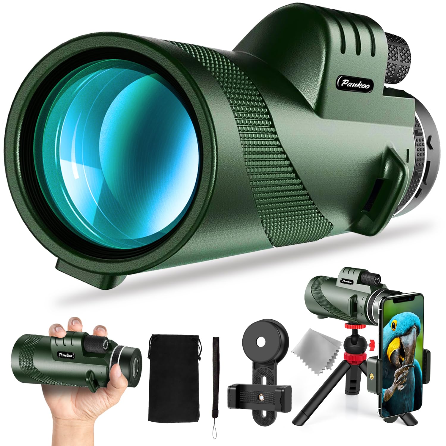 Pankoo 40X60 Monocular Telescope with Smartphone Holder& Tripod, by Pankoo - Angle View 1