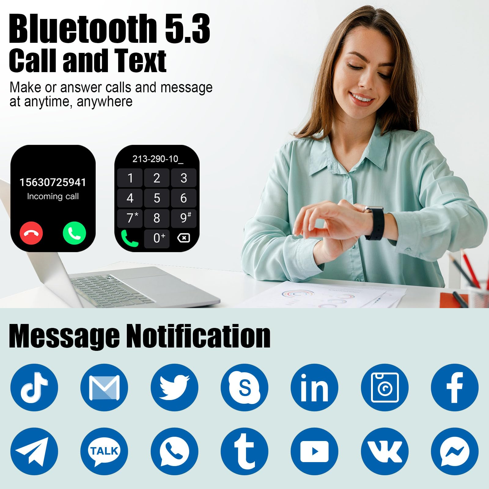 Coucur 2026 Smart Watch for Men Women  , 1.96" HD Fitness Tracker Runn - View 2