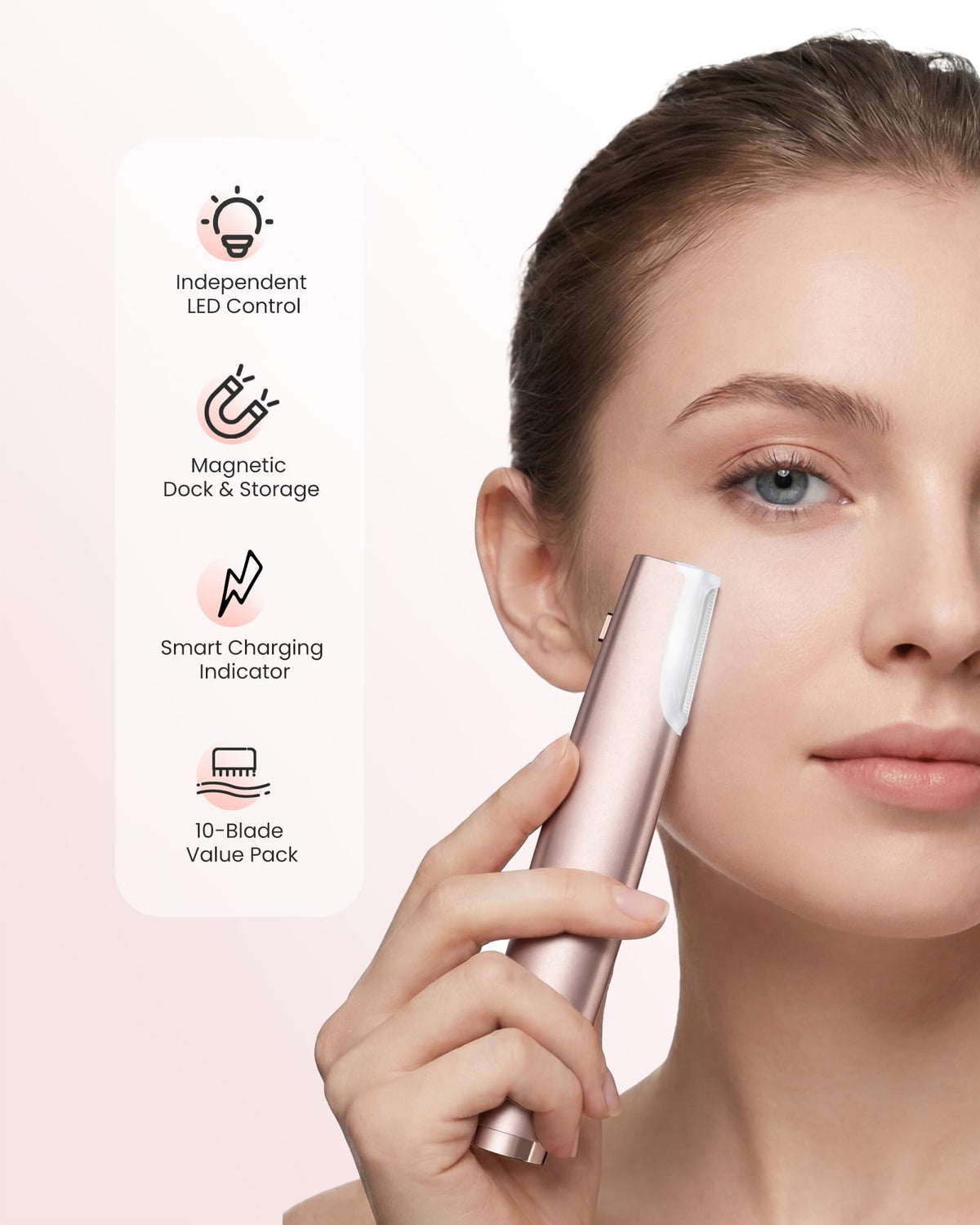 Sonic Dermaplane Razor for Women Face LED Rechargeable - PAPMINI Official Imagery - 4