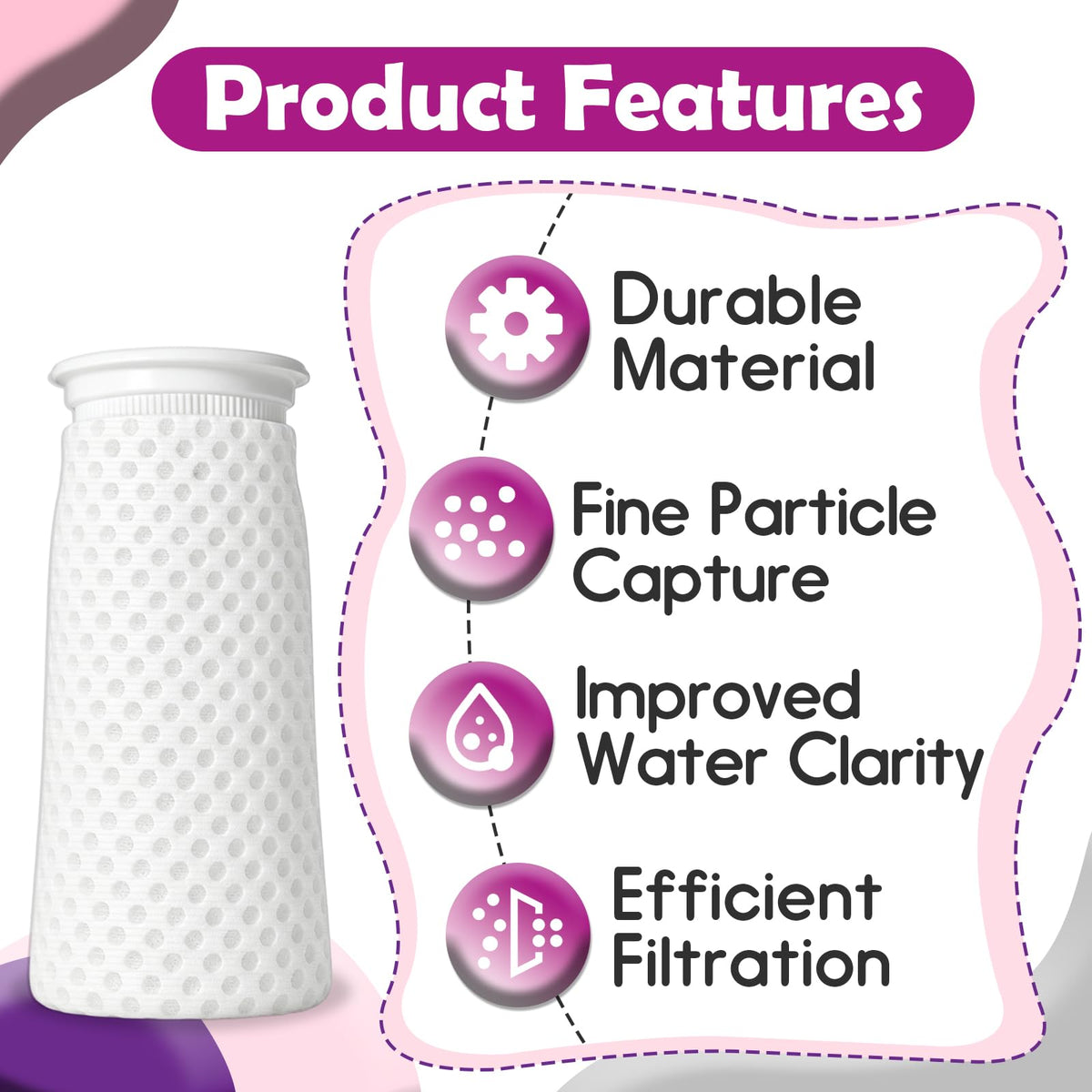 30 Pcs 4 Inch 150 Micron Filter Socks Ring Honeycomb - Bookiq Official Imagery - 5