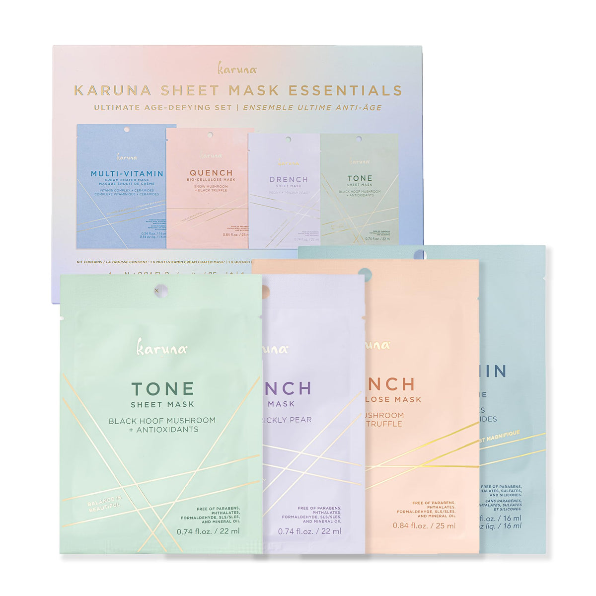 Karuna Sheet Mask Essentials 4 Pack - Karuna Official Product Imagery - 1
