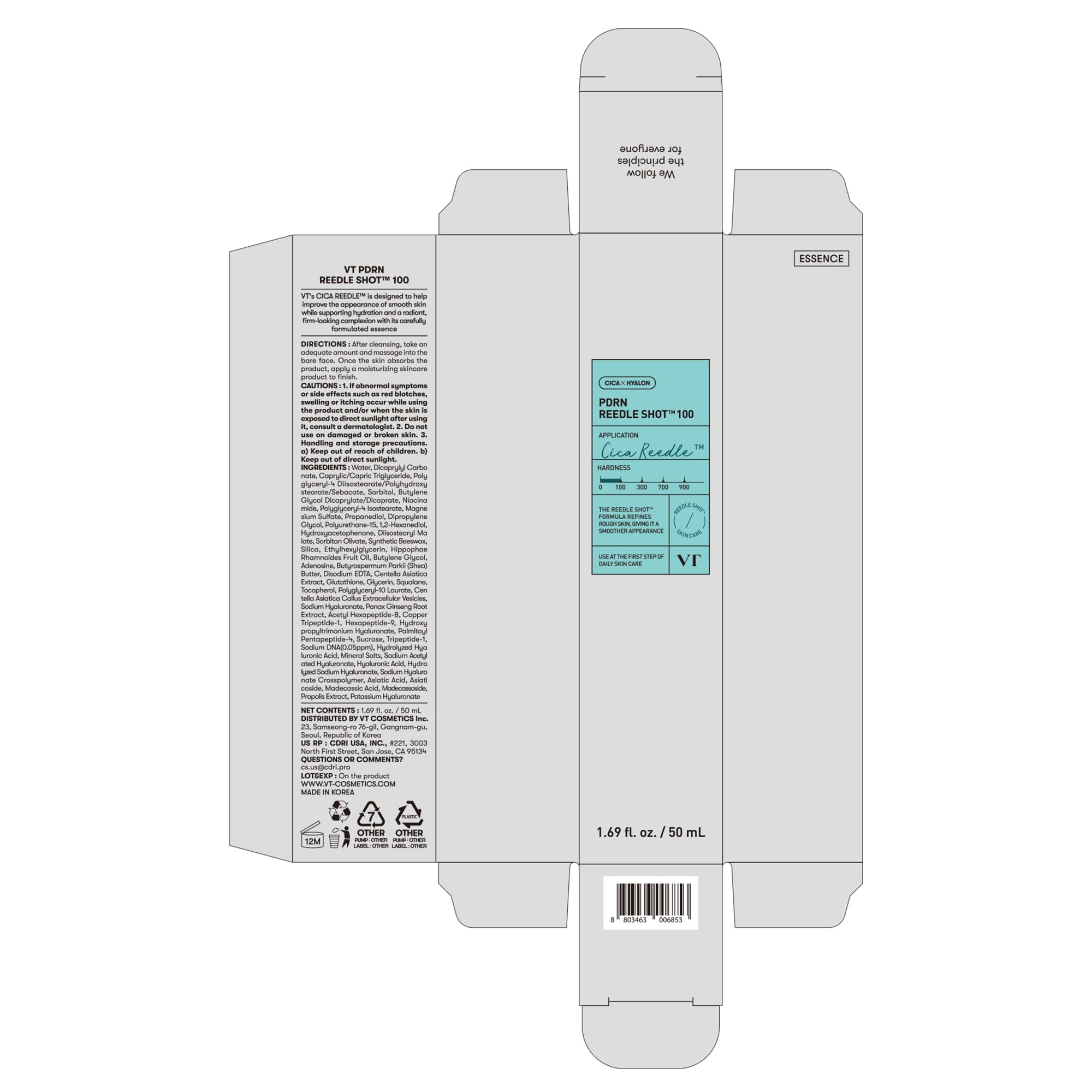 VT COSMETICS PDRN Reedle Shot 100 Serum - VT COSMETICS Official Product View 7