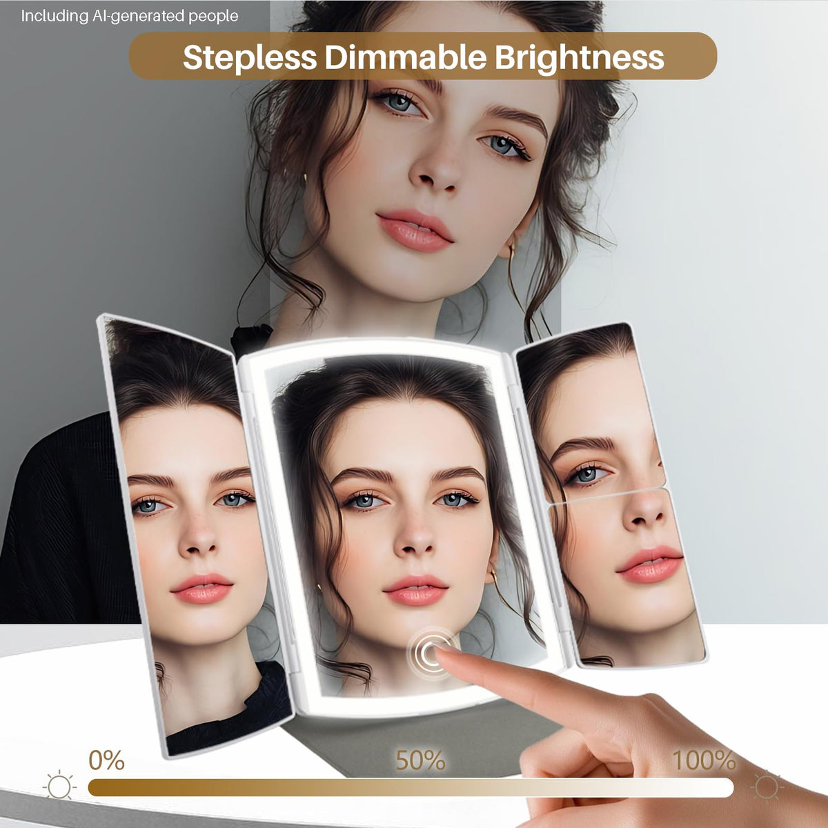 Makeup Mirror Vanity Mirror with Lights 2X 5X Snow White - WIZCHARK Official Imagery - 8