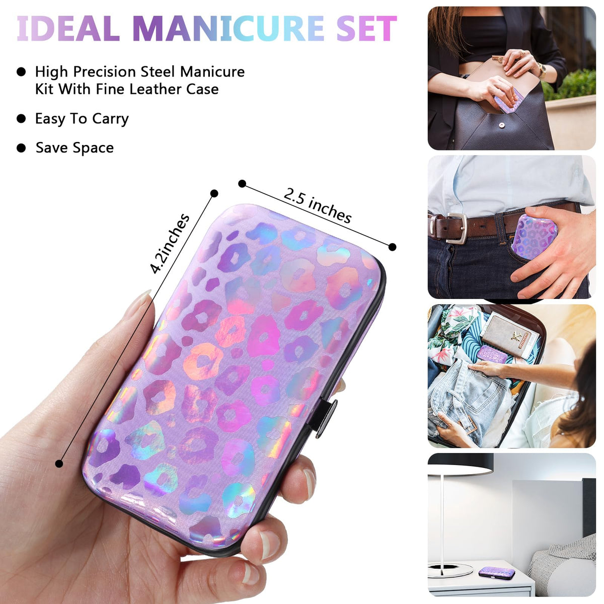 Lasnten 24 Set Nail Clipper Bulk Manicure Kit 8 in 1 Laser - Lasnten Official Imagery - 4