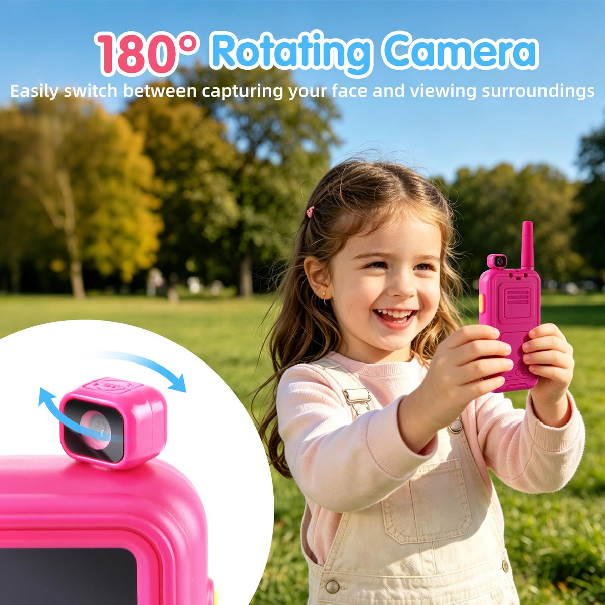 PELLOR Kids Video Walkie Talkies 2 Pack with 180 Rotatable - PELLOR Official Imagery - 3