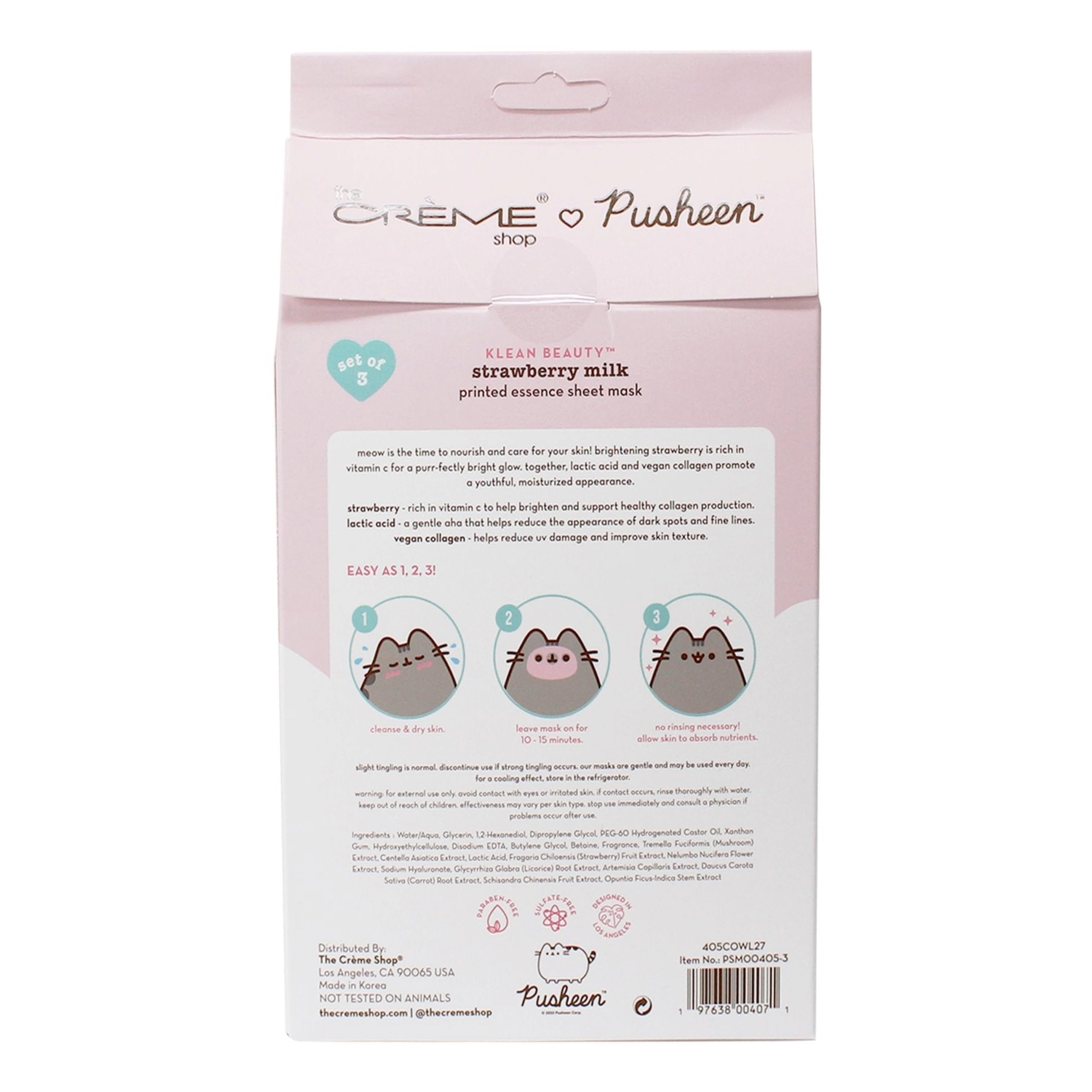 The Crème Shop x Pusheen Essence Sheet Mask (Strawberry - The Cr&egrave;me Shop