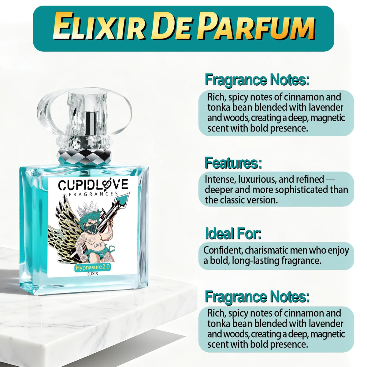 CUPIDLOVE Eau De Parfum Spray Mens Pheromone Cologne - CUPIDLOVE Official Imagery - 3