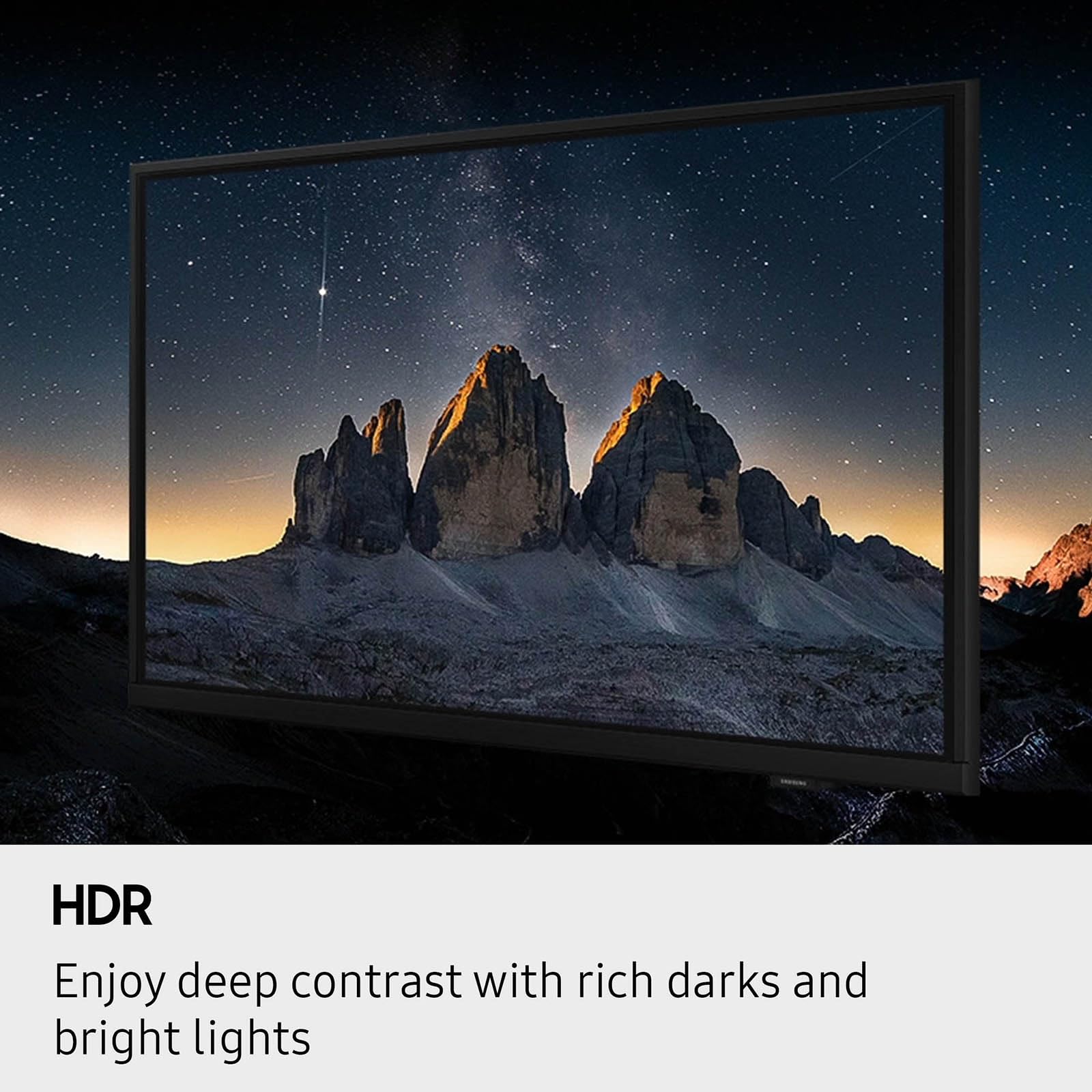 Samsung 40-inch Full HD Smart TV with HDR, Object Tracking Sound Lite, Knox Security, and Tizen smart TV interface.