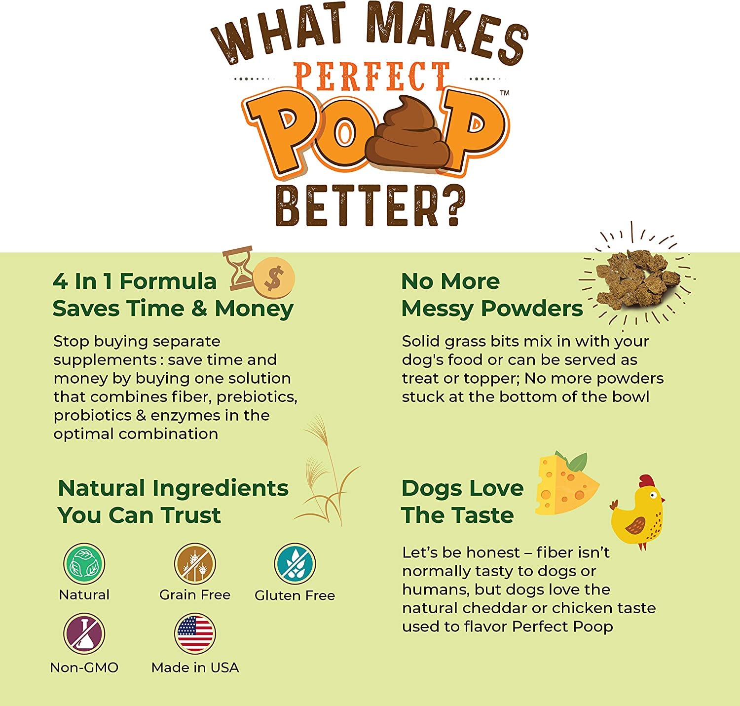 Bernie's Perfect Poop 4-in-1 Dog Digestion Supplement, Chicken, 12.8 oz - Bernie's Official Product View 6