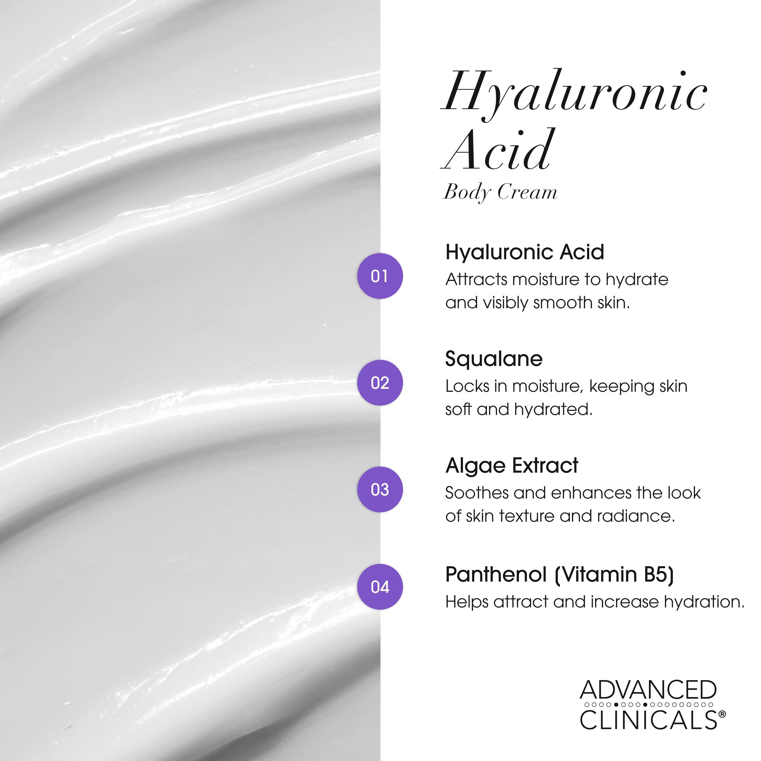 Advanced Clinicals Hyaluronic Acid Moisturizer Body Cream - Advanced Clinicals Official Imagery - 6