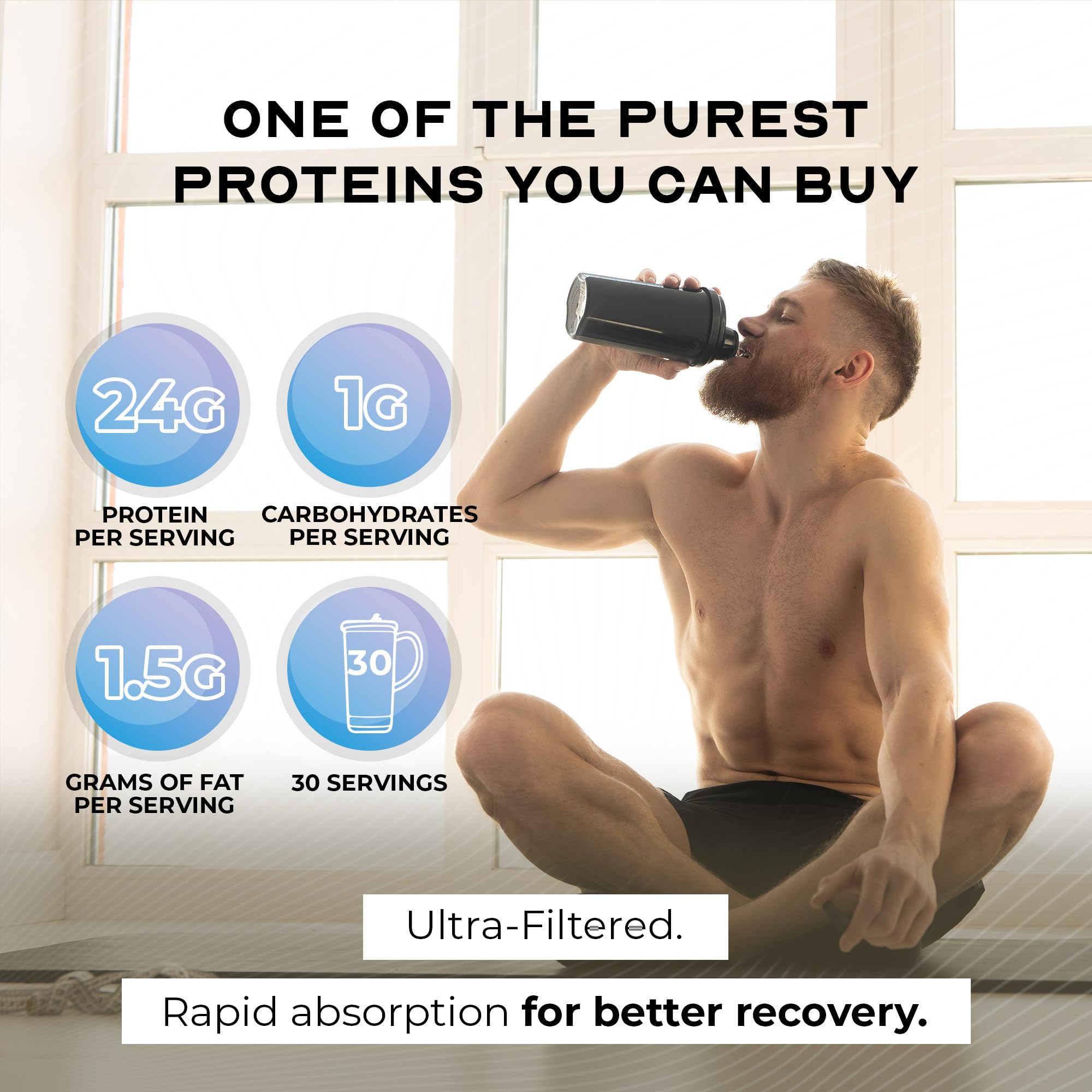 Muscle Feast 100% Grass Fed Whey Protein Powder Blend, Unflavored - Muscle Feast Official Product View 3