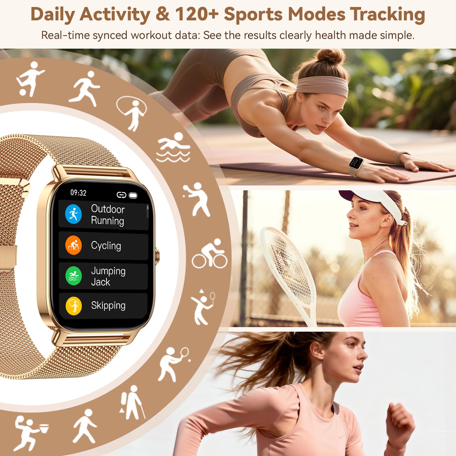 Kimeag Smart Watch for Women Fitness Tracker: Waterproof Make Answer C - View 4