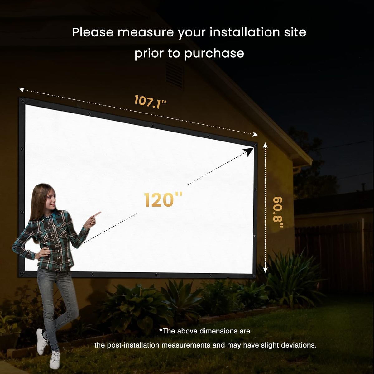 120 Inch Projector Screen with Black Backing Foldable 16 9 - iolieo Official Imagery - 7