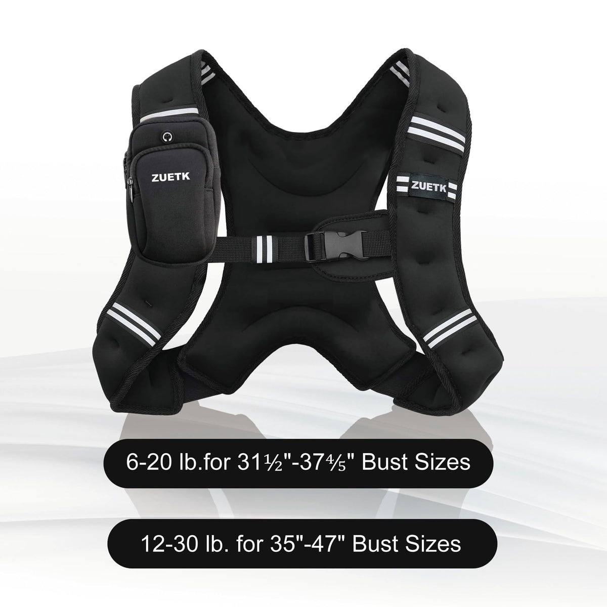ZUETK Weighted Vest 6lb 8lb 12lb 16lb 20lb 25lb 30lb Weight - ZUETK Official Imagery - 8