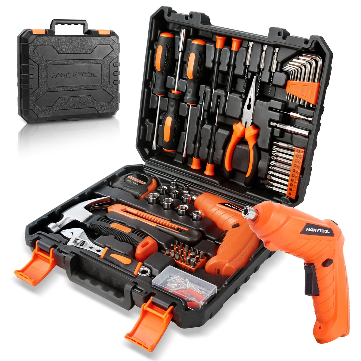 140 Piece Home Repair Tool Set Portable Tool Box with - MarvTool Official Imagery - 1