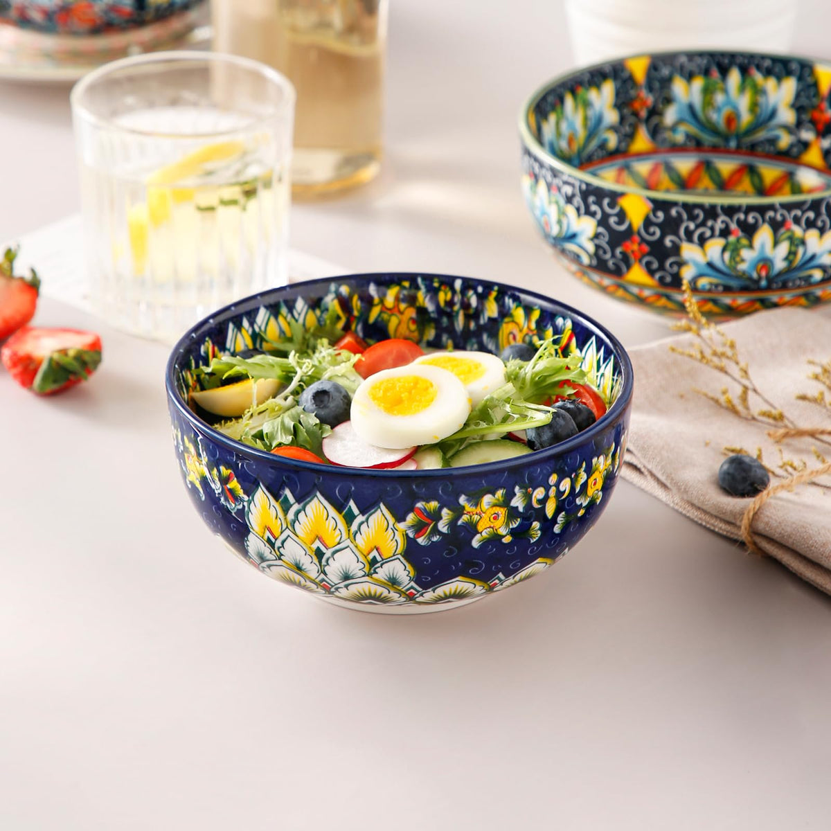 vancasso SIMI 28 oz Cereal Bowls Set of 6 Bohemian Ceramic - vancasso Official Imagery - 8