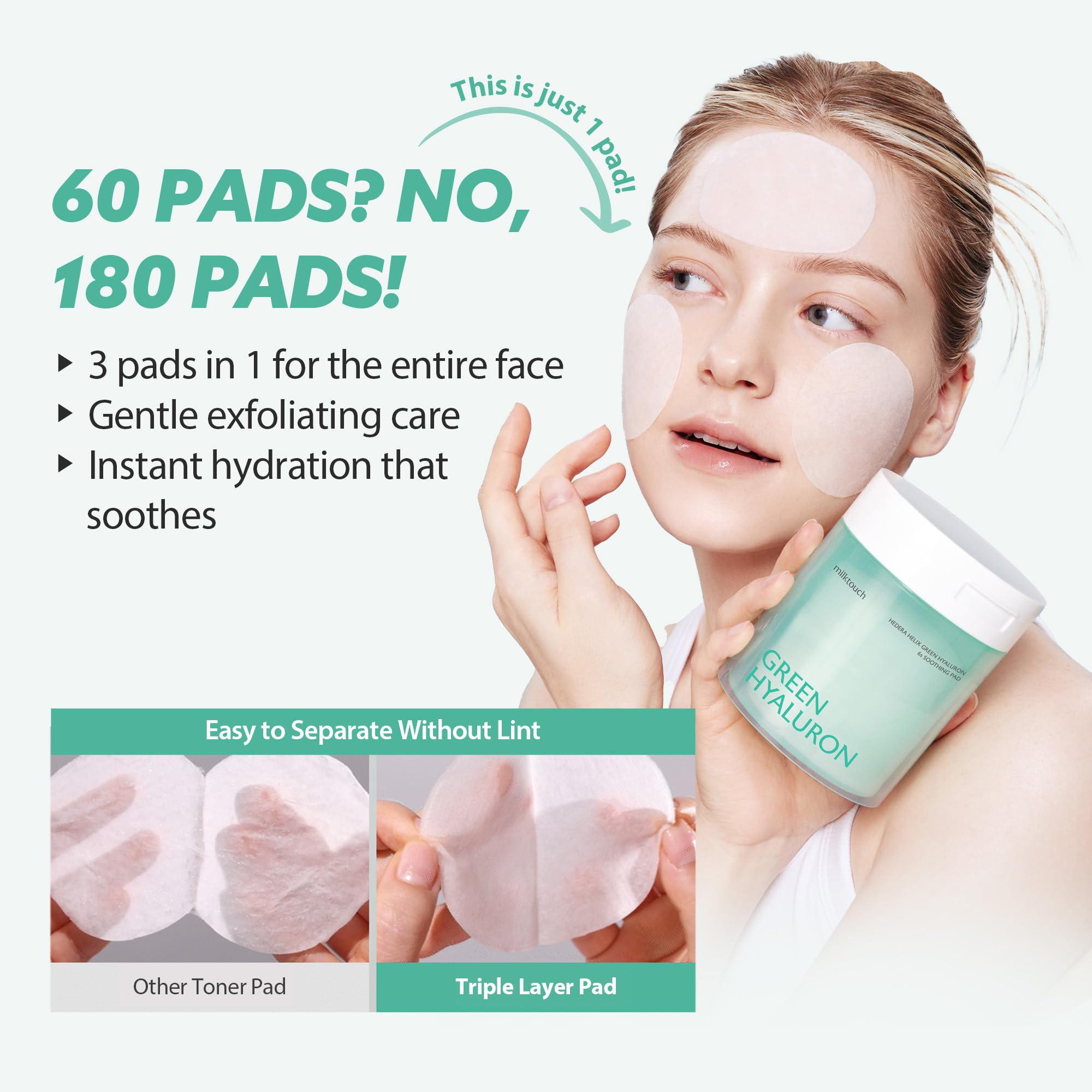milktouch Green Hyaluron Toner Pads - MILKTOUCH