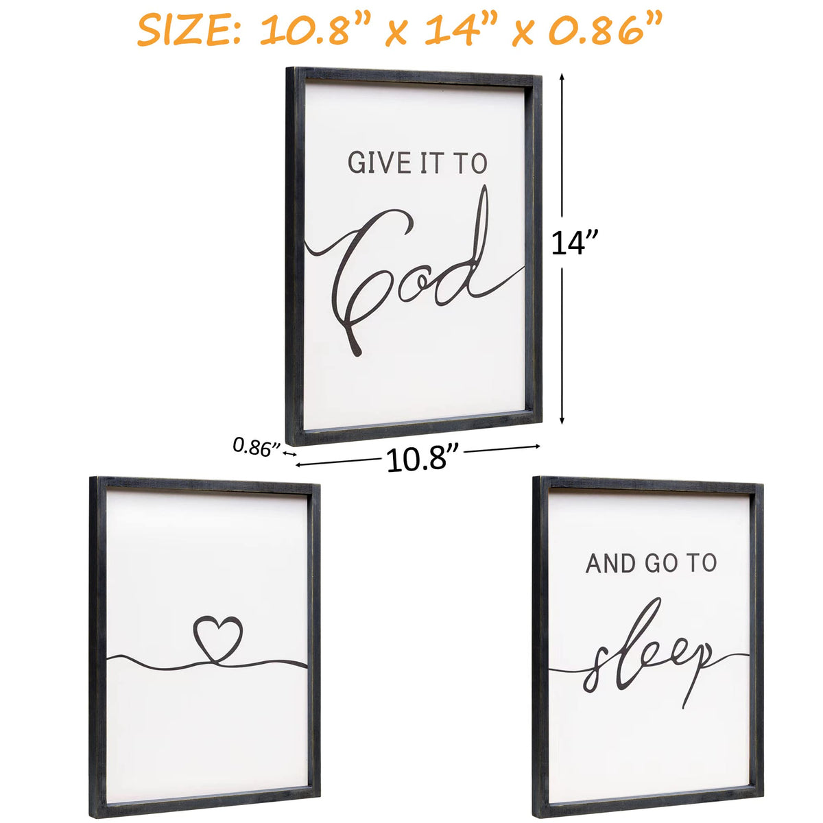 Set of 3 Framed Farmhouse Give it to God and Go to Sleep - Houmury Official Imagery - 6