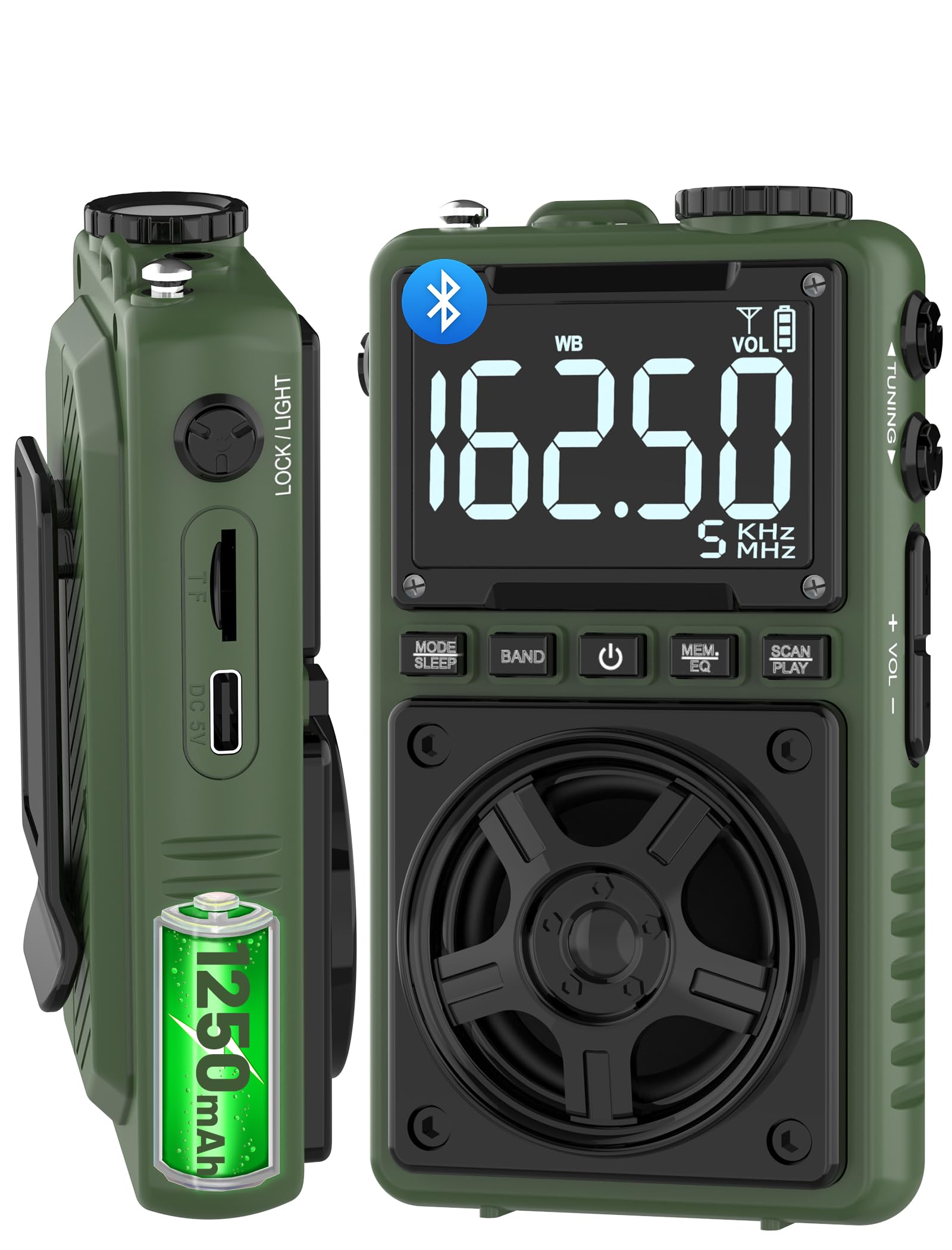 Jazmm Bluetooth AM FM Shortwave Radio with NOAA & 5W Speaker