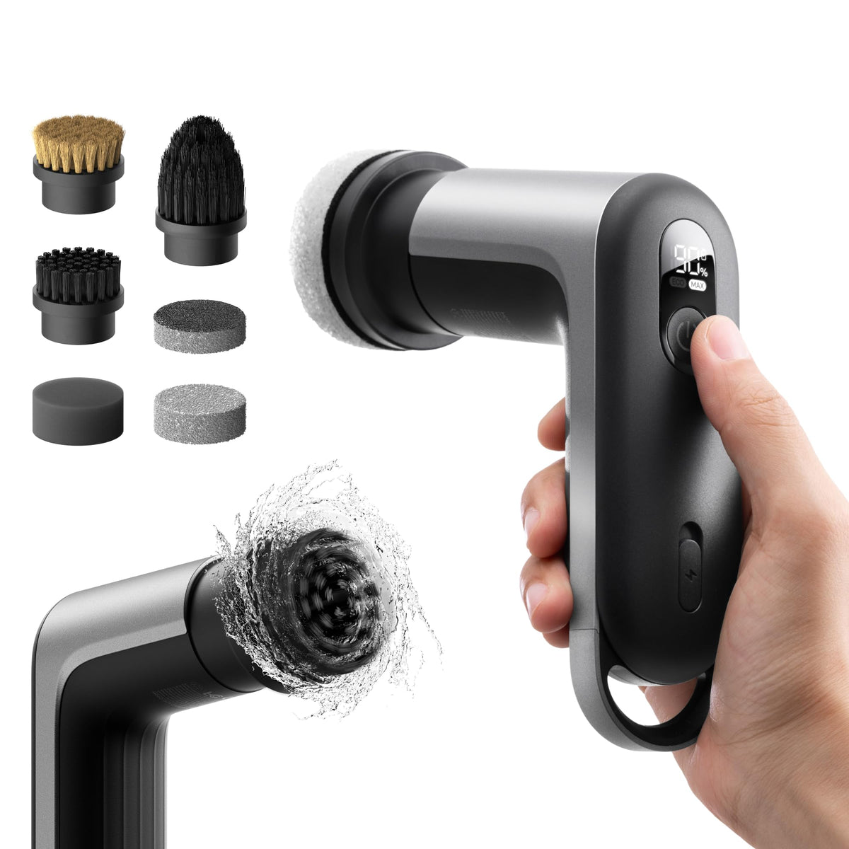HOTO Grip Cordless Electric Spin Scrubber IPX7 Waterproof 6 - HOTO Official Imagery - 1