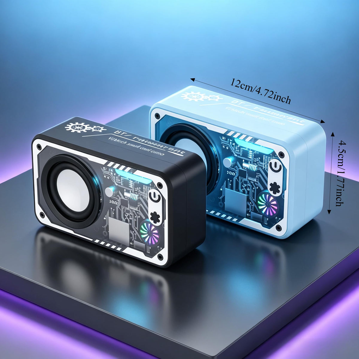 2pcs Portable Wireless Speaker with Glitter LED Light Type C - Premium Selection Official Imagery - 3