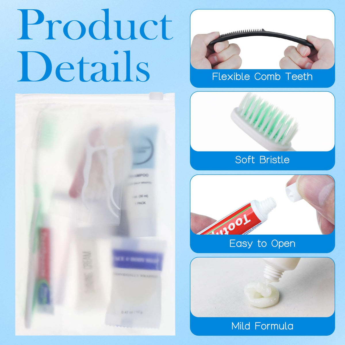 Travel Size Toiletries Bulk Homeless for Hygiene kits - Zhjianup Official Imagery - 4