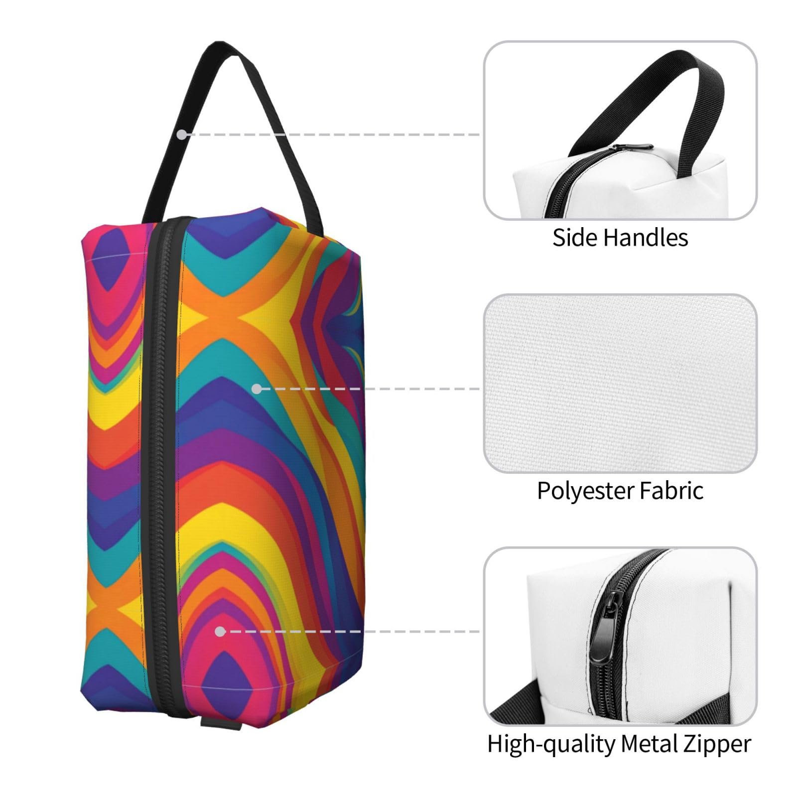 SXZVVBN colorful textured travel toiletry bag with large capacity, durable Oxford cloth makeup organizer and cosmetic pouch.