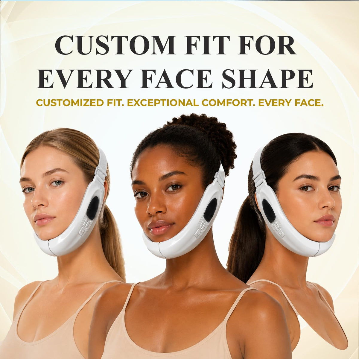 V Face Beauty Device with Adjustable Elastic Strap White - POVOK Official Imagery - 6