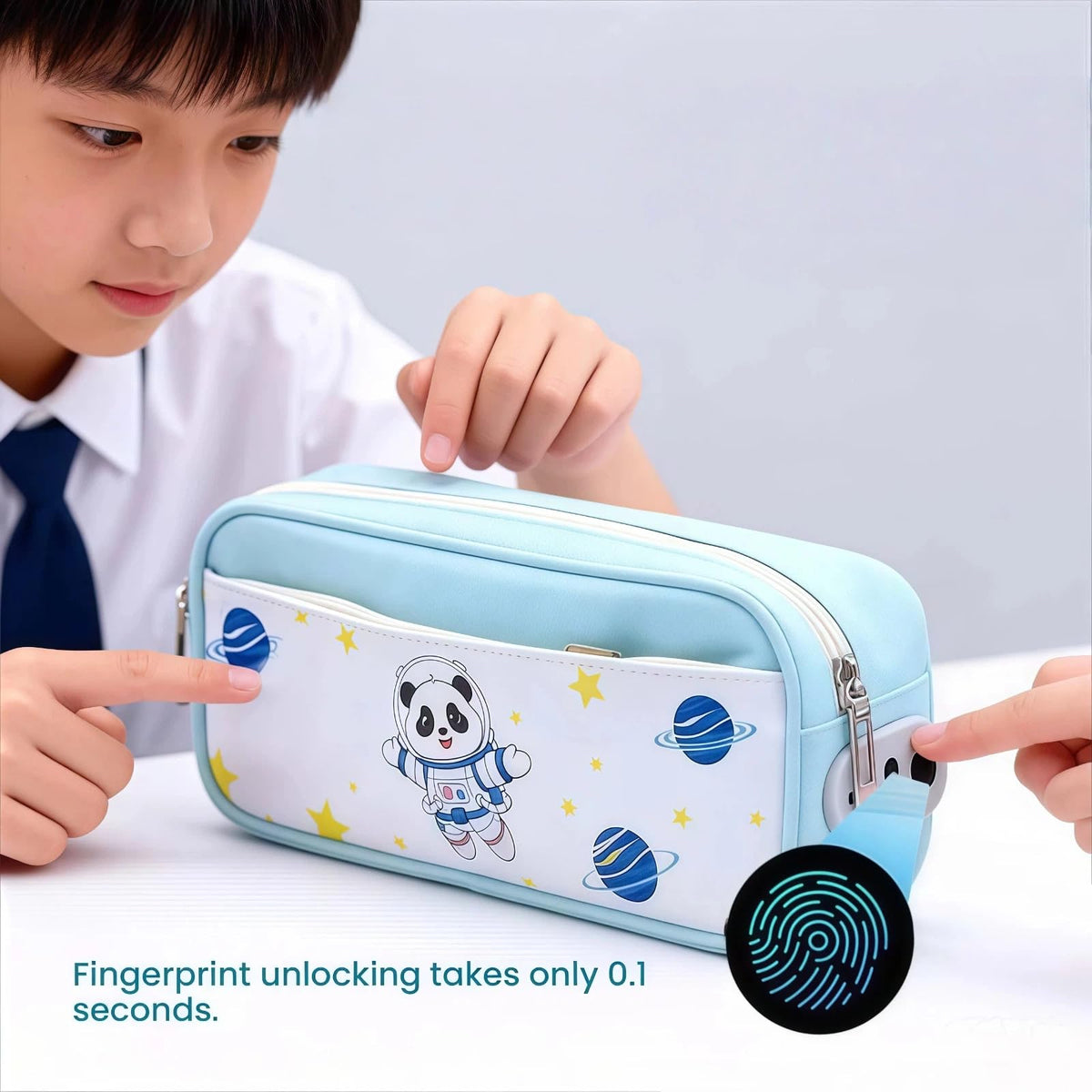 Fingerprint Unlock Makeup Bag Stationery Bag Biometric - BXUJFFABS Official Imagery - 5