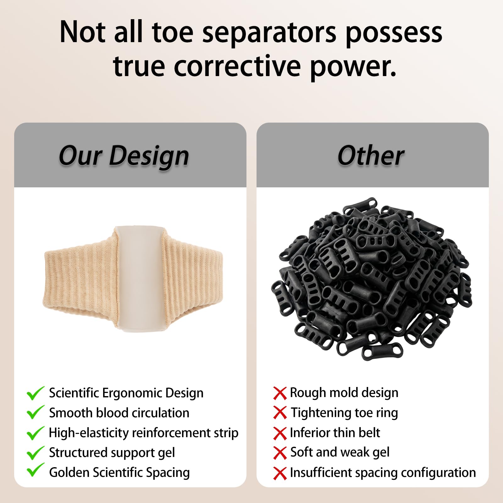 NUGRXIS Silicone Toe Spacers 4-Pack – Bunion Pain Relief