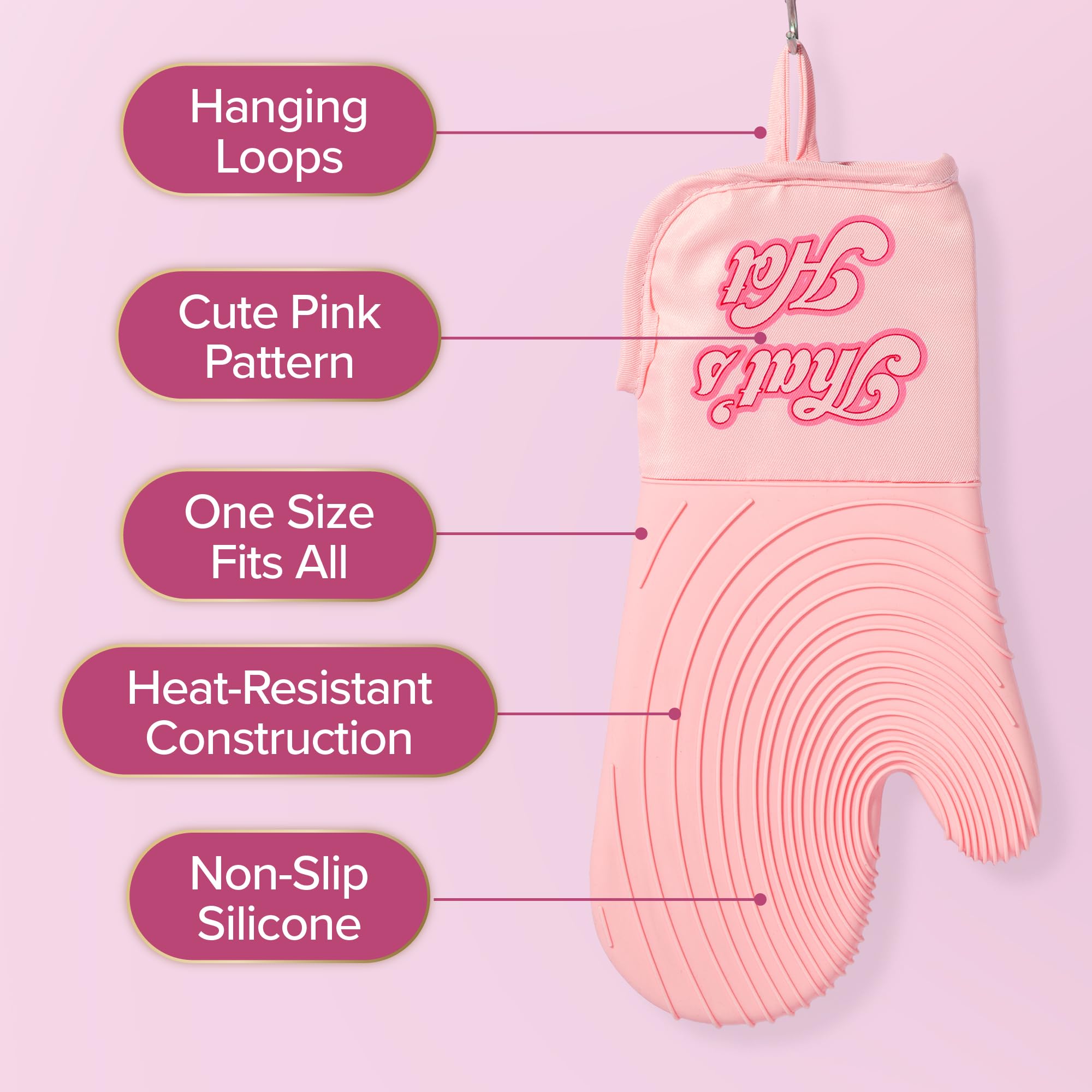 Paris Hilton Oven Mitt Set with Iconic That's HOT Design, Heat Resista - View 5