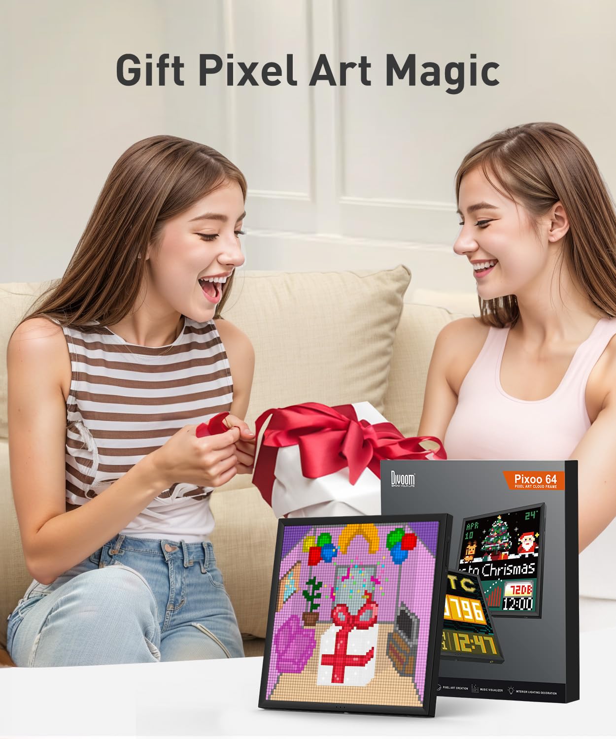 Divoom Pixoo-64 - WiFi Pixel Cloud Digital Frame with APP Control,64 X 64 LED Pa - Divoom Official Product View 7