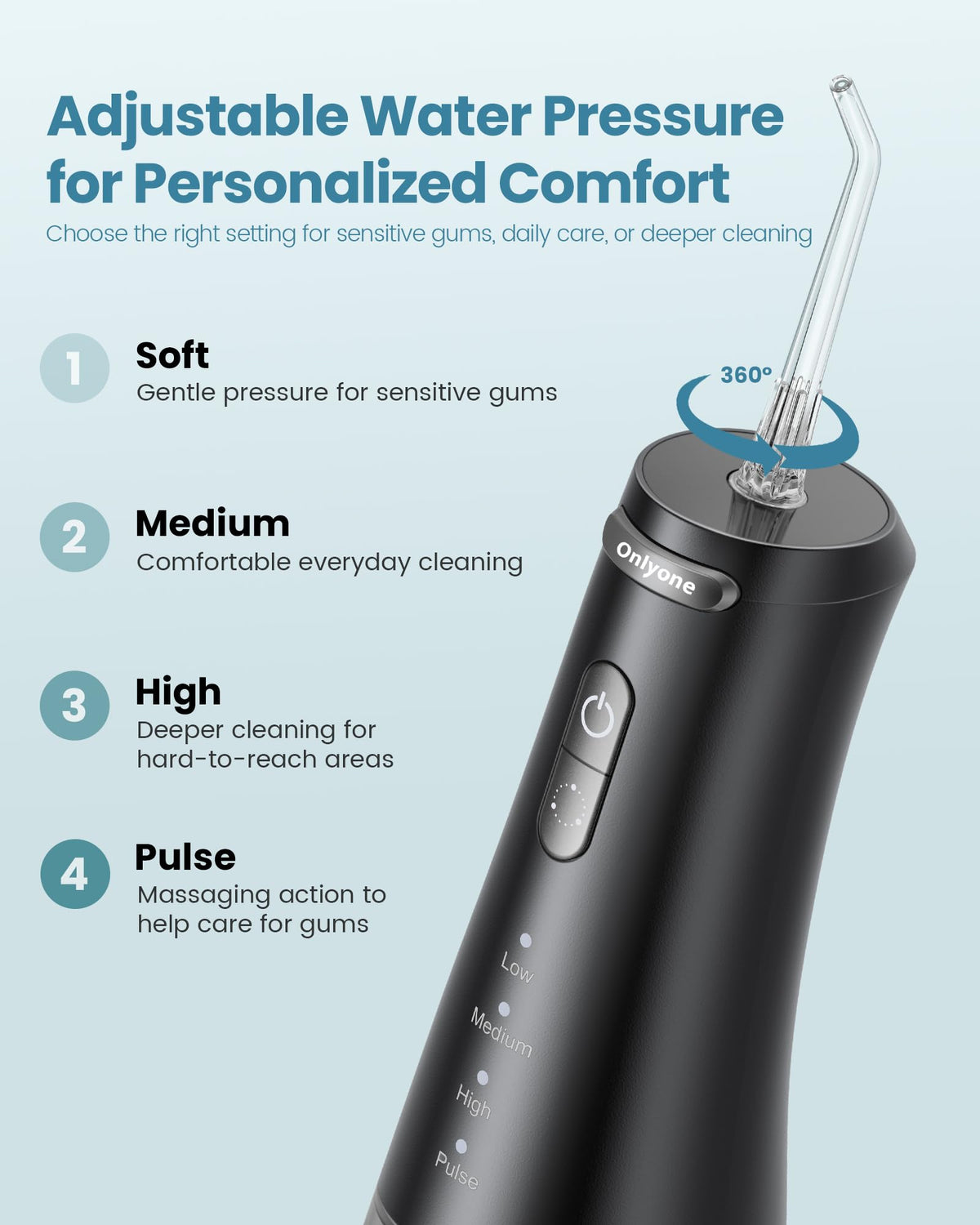 Onlyone Water Flosser with Adjustable Water Pressure for - Onlyone Official Imagery - 4