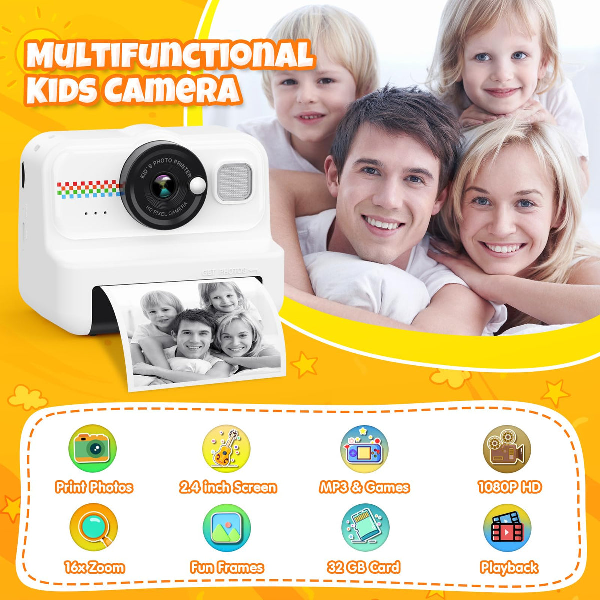 HiMont Kids Instant Print Camera 1080P HD Kids Camera - HiMont Official Imagery - 3