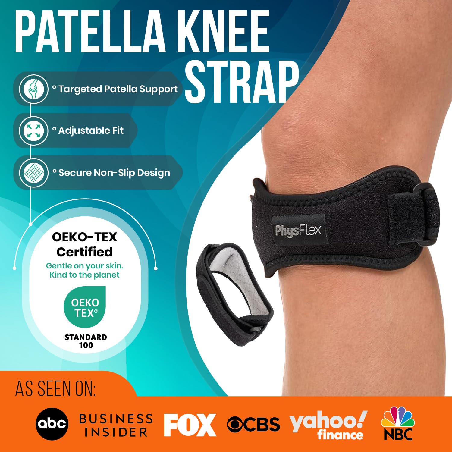 2 Pack Patellar Tendon Support Strap, Knee Brace, Knee Support, Pain Relief