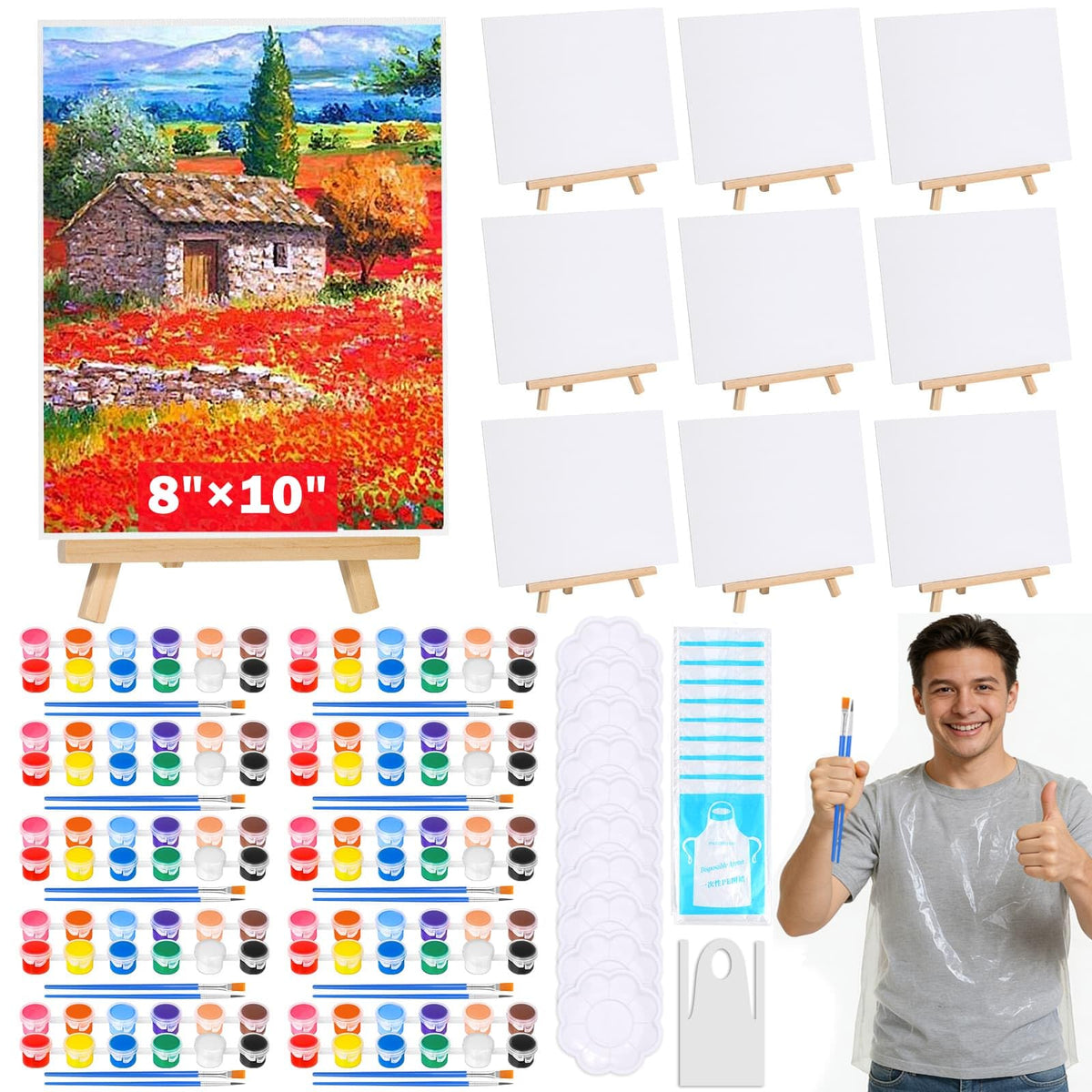 10 Pack Sip and Paint Kit for Adults Girls Night Canvas - Evatage Official Imagery - 1