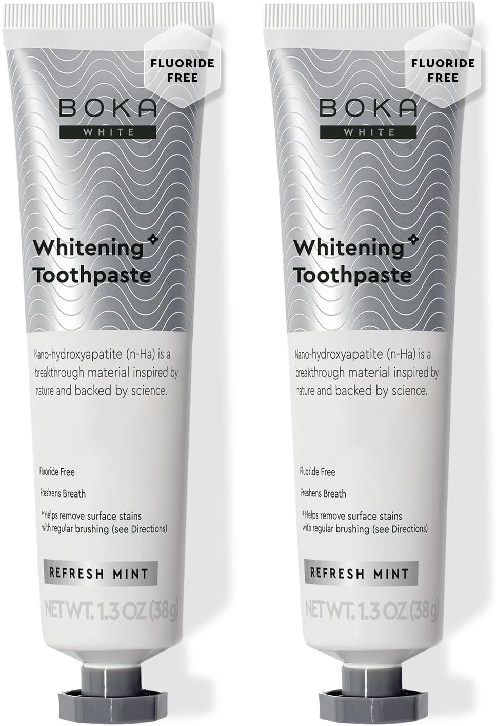 Boka fluoride-free toothpaste with nano hydroxyapatite, suitable for sensitive teeth, shown in a 71g tube.
