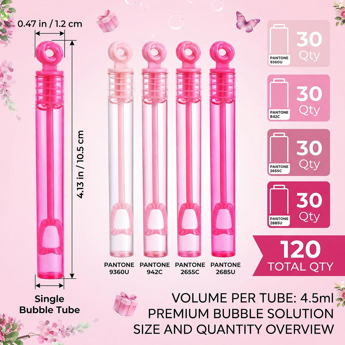 Lunmon 120 Pcs Pink Mini Bubble Wands Bulk Pink Party Favors - Lunmon Official Imagery - 4