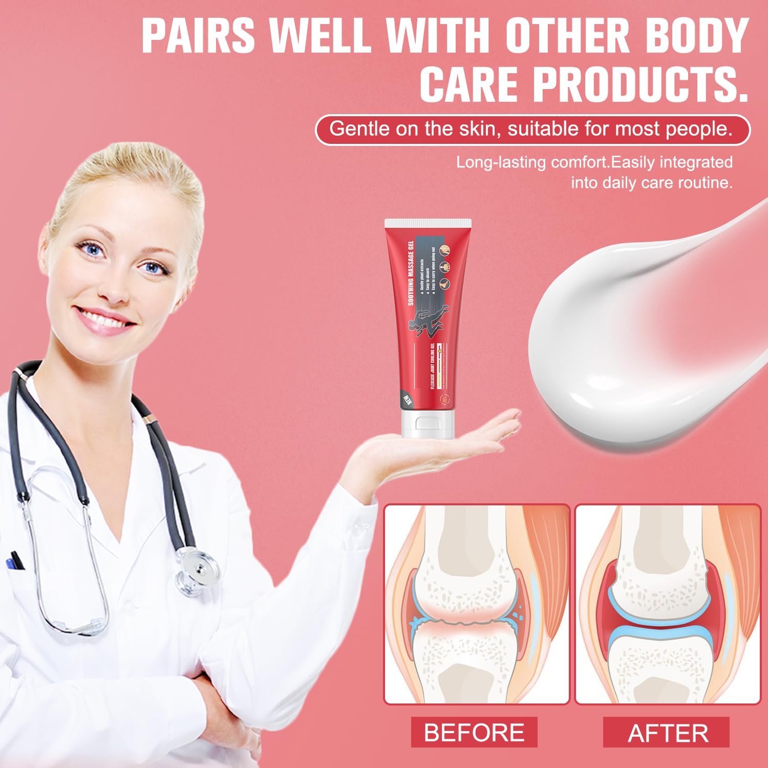 YIVANNUO Joint & Muscle Soothing Gel in a tube, skin moisturizer for fast relief of muscle and joint discomfort.