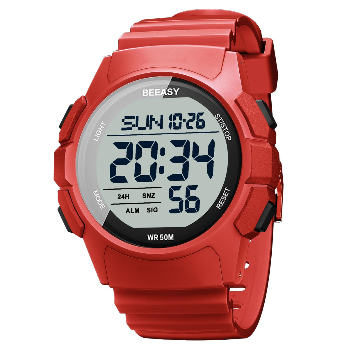 Beeasy Mens Digital Sports Watch 50M Waterproof 49mm Rubber - Beeasy Official Imagery - 8