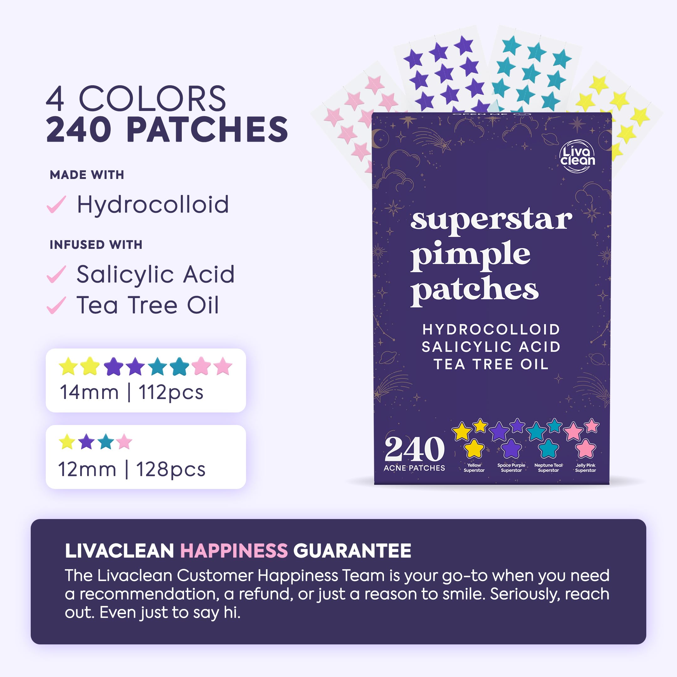 LivaClean 240CT Star Pimple Patches – Hydrocolloid Acne Patches