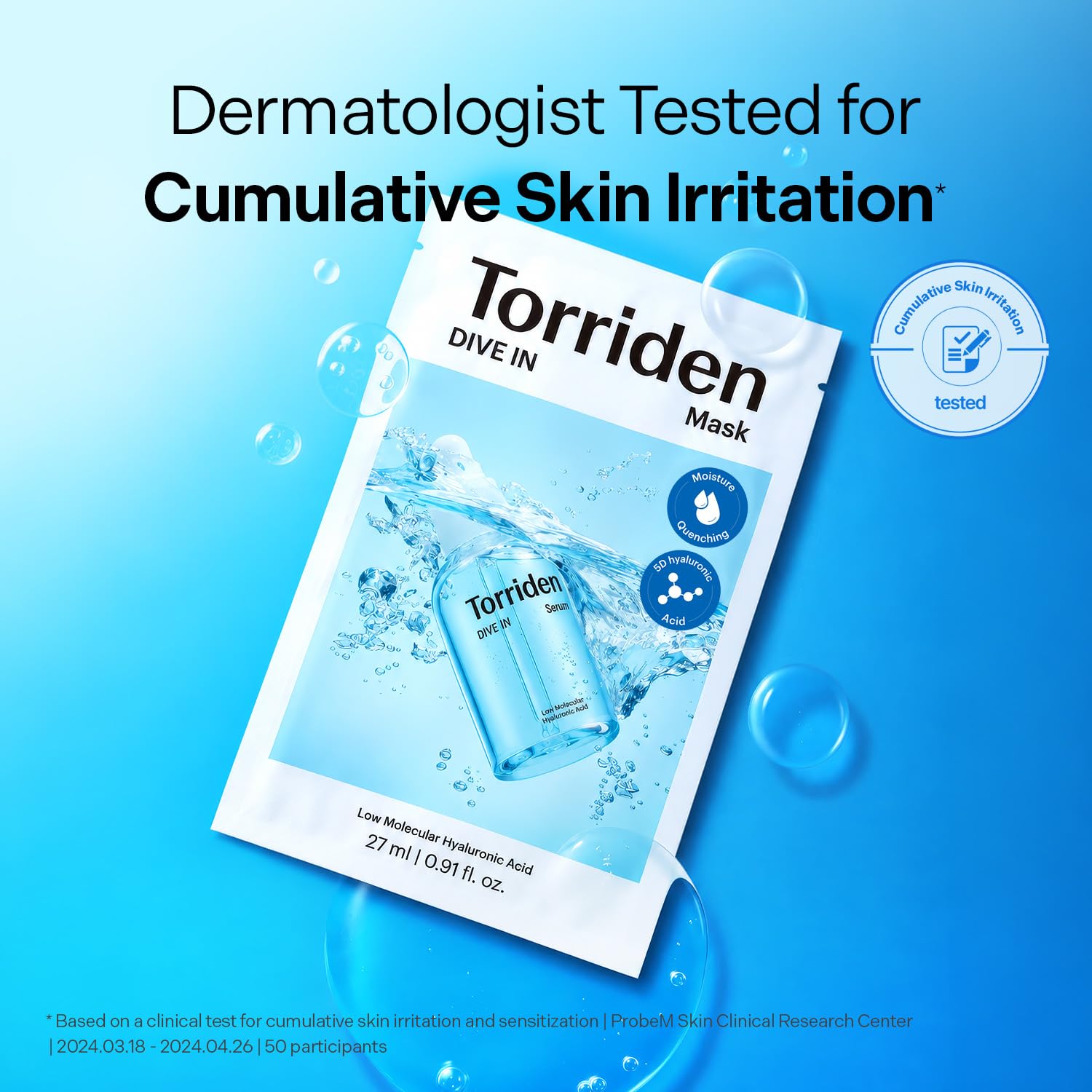 Torriden DIVE IN Hyaluronic Acid Facial Mask (10 sheets) - Torriden