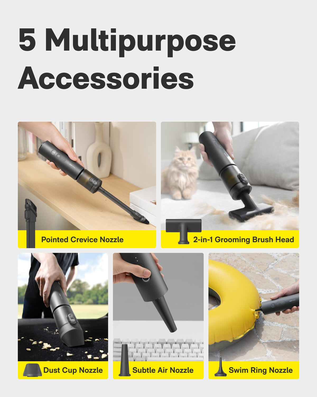 HOTO Car Vacuum Portable Cordless 4 in 1 Mini Handheld - HOTO Official Imagery - 5