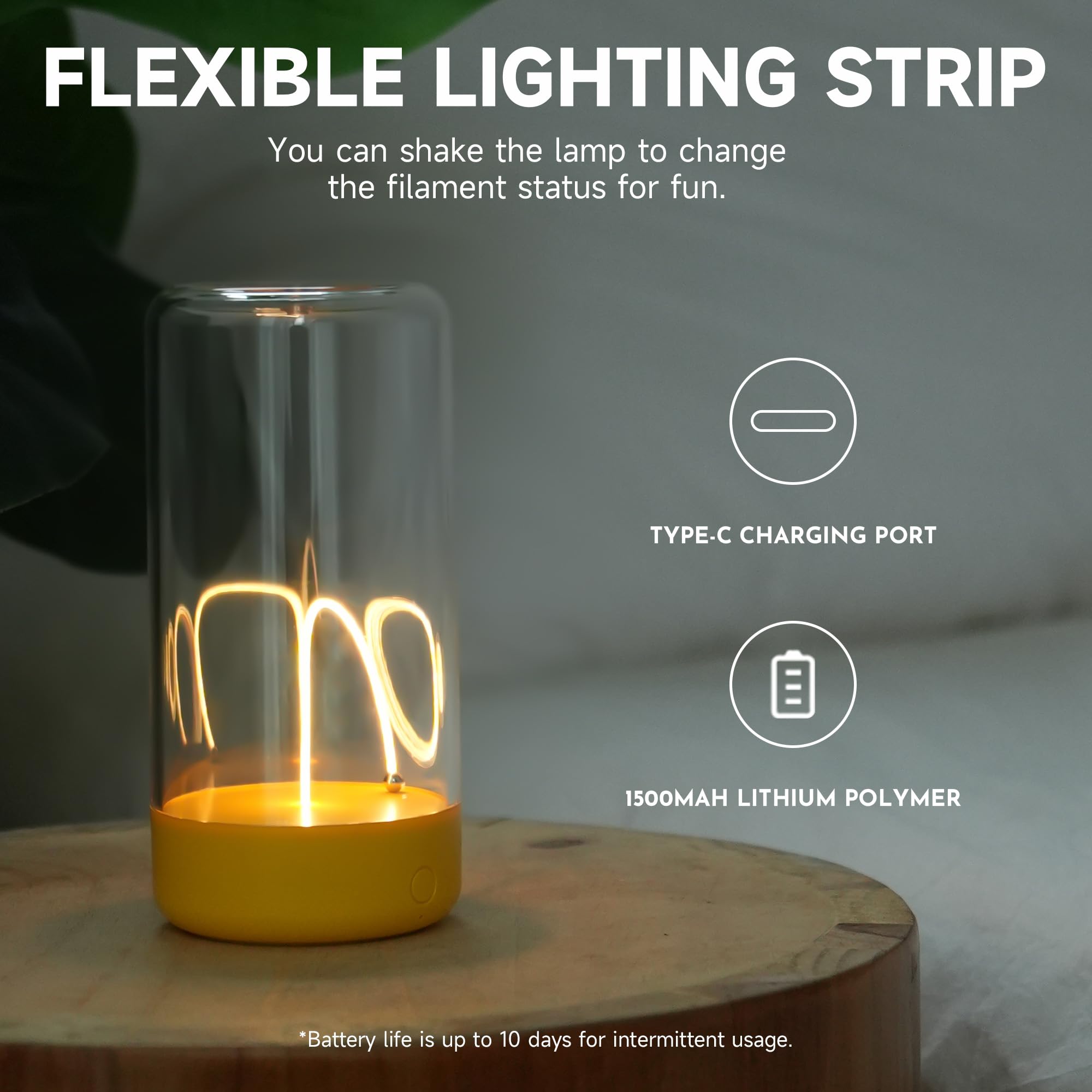 AUGE LIGHT Mini Minimalist Table Lamp, Cordless Lamp, Rechargeable Lam - View 2