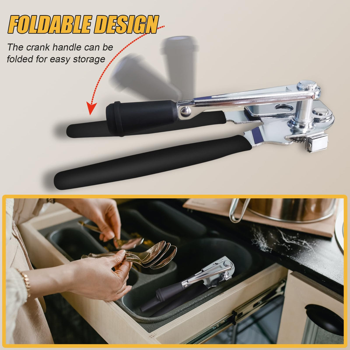 ICEKATl Commercial Can Opener Heavy Duty Folding Hand Crank - ICEKATI Official Imagery - 6
