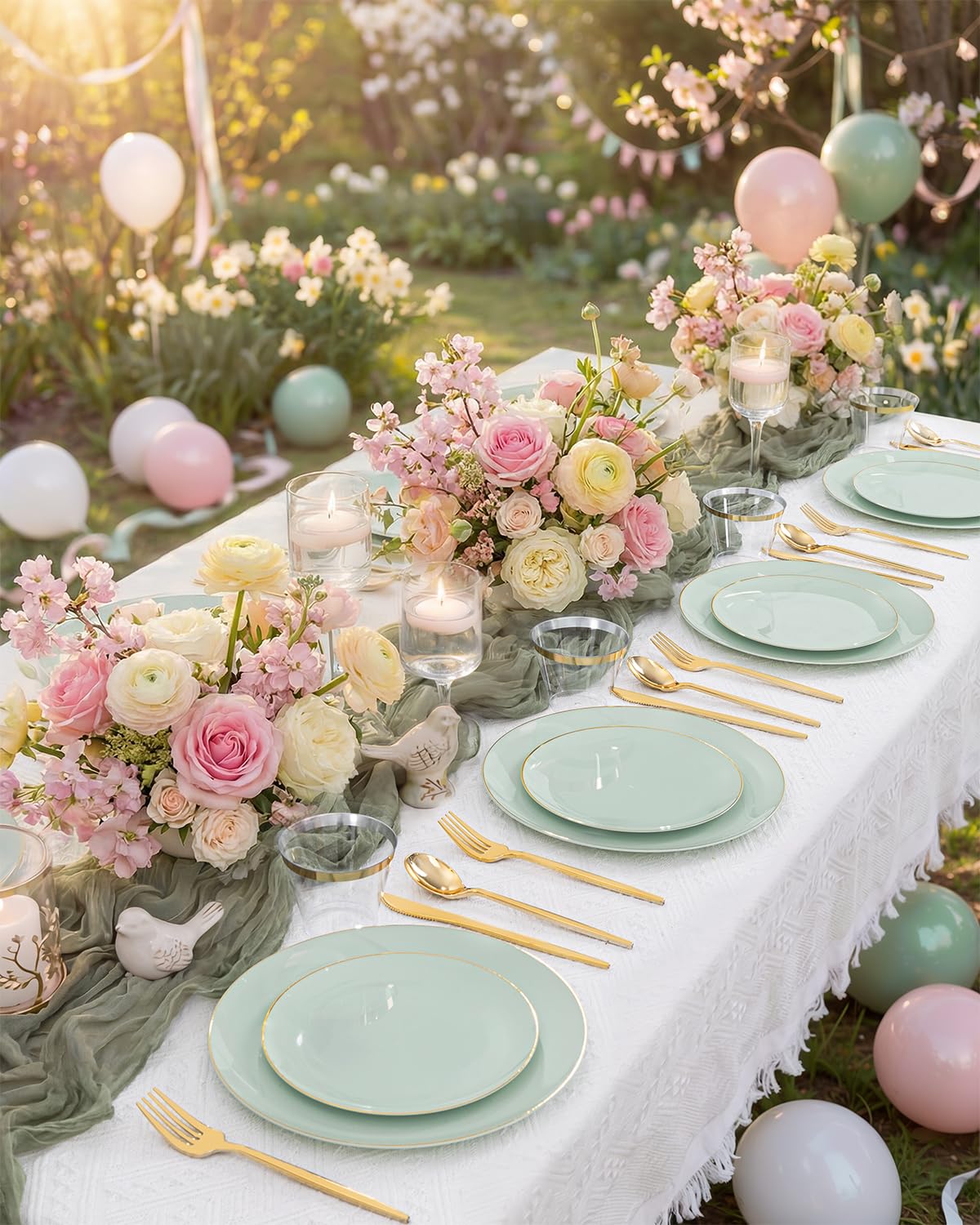 bUCLA 150PCS Green Plastic Plates - bUCLA Official Imagery - 3